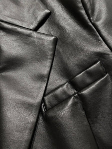 Vegan Leather Blazer Black