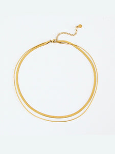 Gold Two Chain Necklace