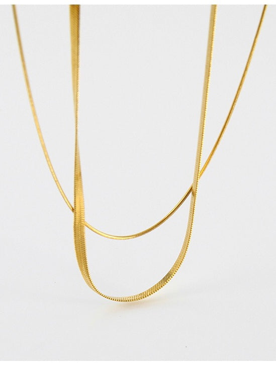 Gold Two Chain Necklace