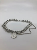 Load image into Gallery viewer, Coin Layered Collar Bone Chain Silver
