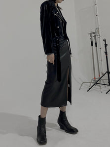 Dakota Leather Skirt Black