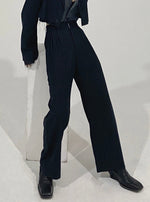 Load image into Gallery viewer, Pin-Stripe Tuxedo Pant Dark Navy
