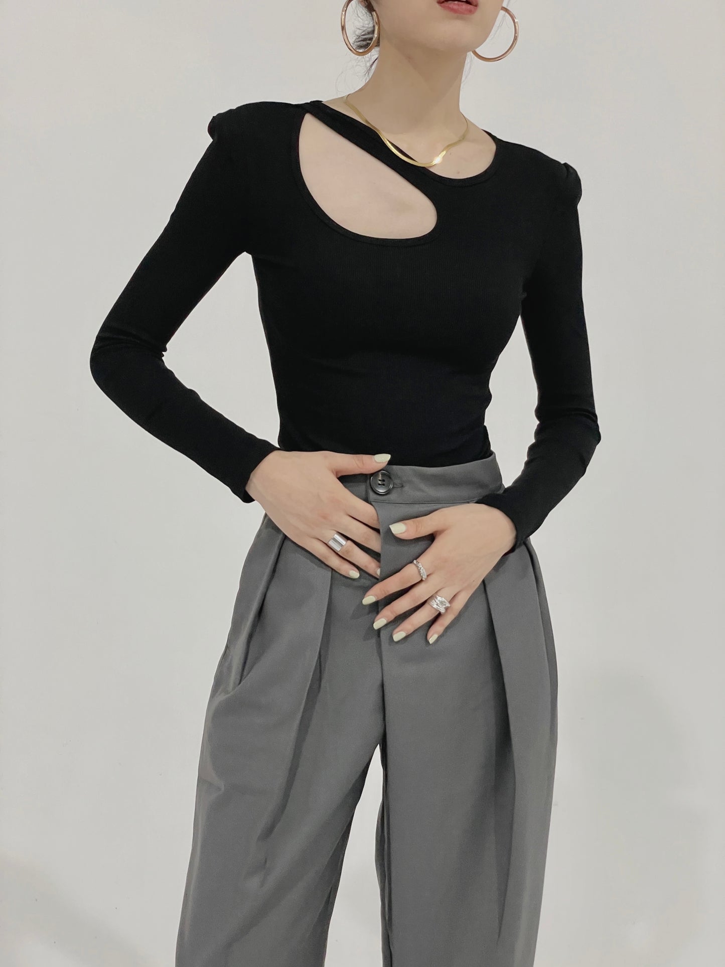 Bliss Cut-Out Long Sleeve Black